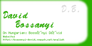 david bossanyi business card